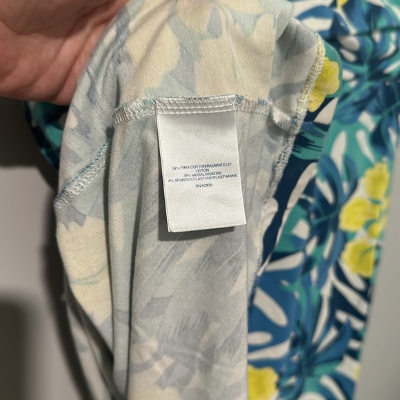 Lands End Tropical Floral Sleeveless Vneck Knit Dress Sz XL/P - Picture 4 of 4